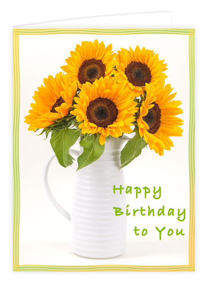 sunflowers bouquet greetings card