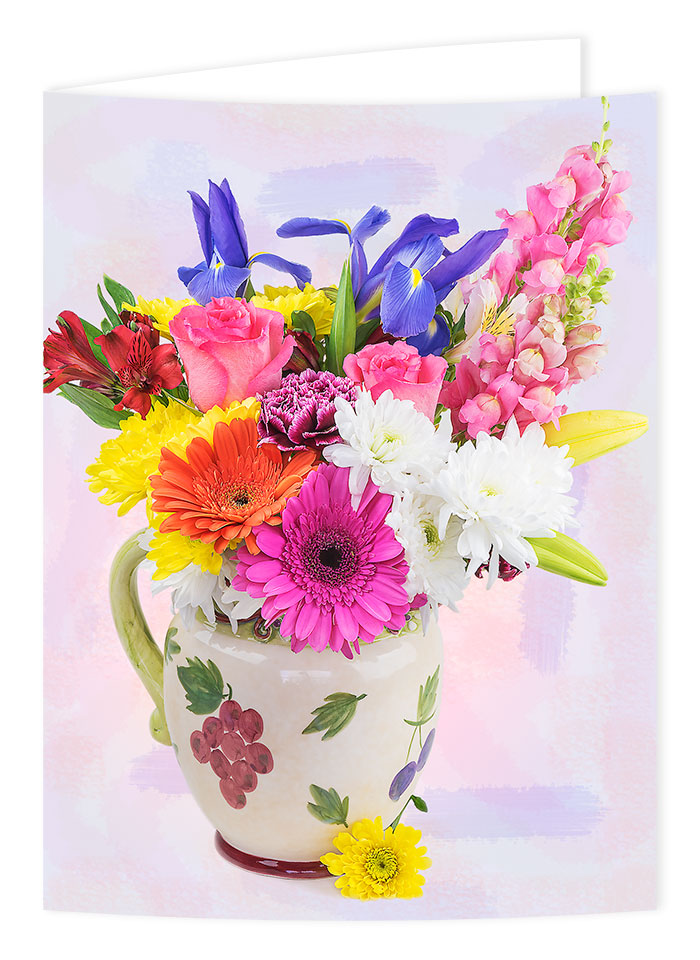 floral bouquet greetings card
