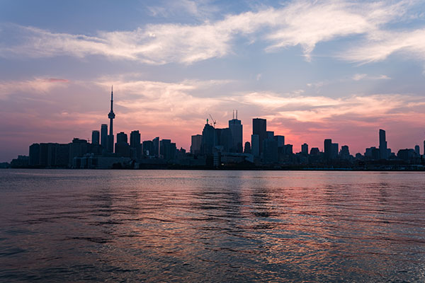 Toronto city view at dusk