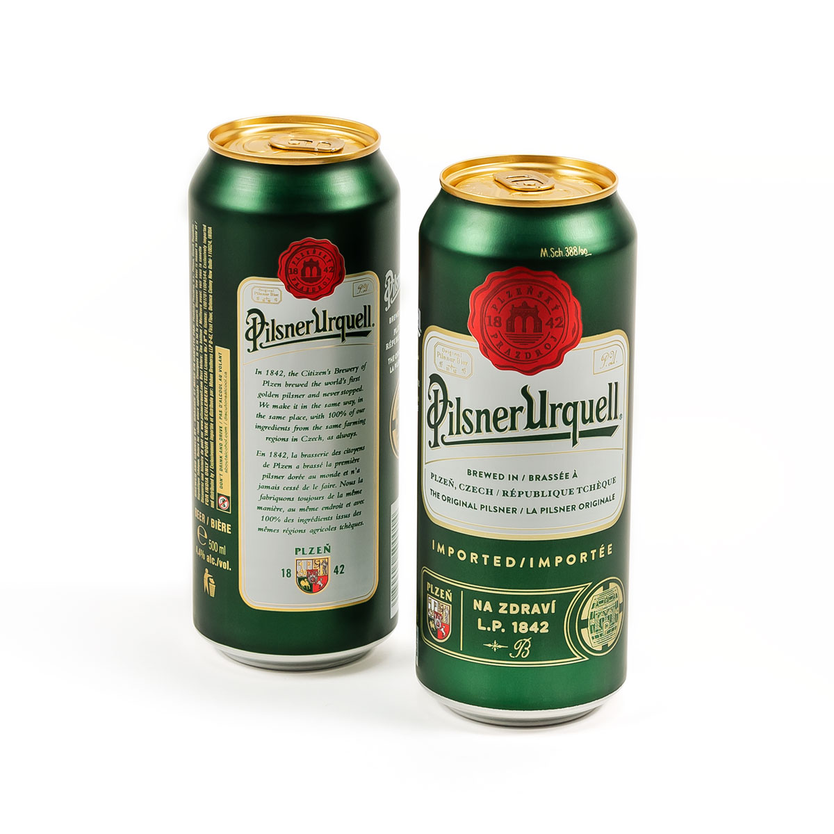 Pilsner beer cans image